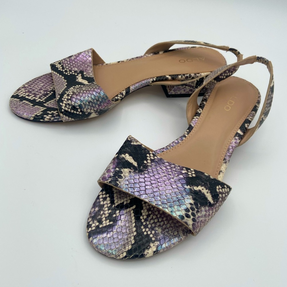 Aldo Snake Print Sandal Flats